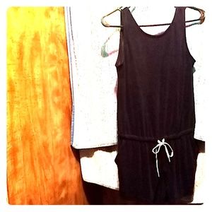 Uniqlo romper - navy terry lounger w/ pockets